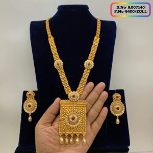 Joypuri Gold Plated Premium Quality Long Sita Set Code: A007140