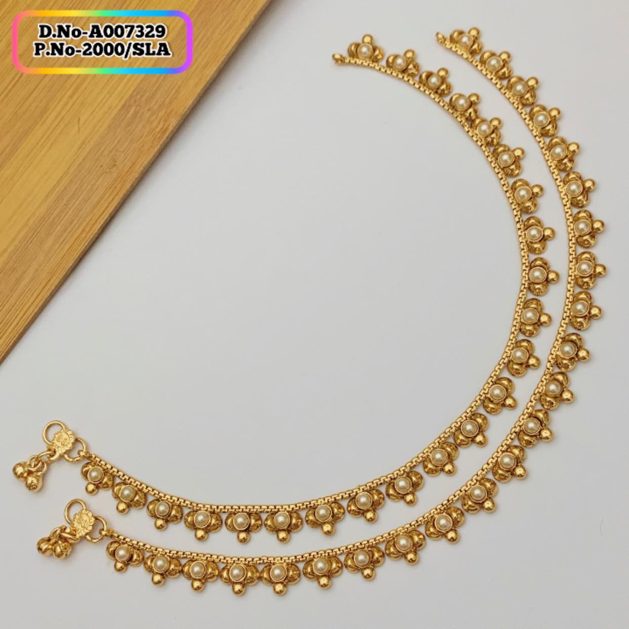 Joypuri Gold Plated Premium Quality Payal Code: A007329