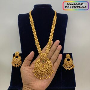 Joypuri Gold Plated Premium Quality Long Sita Set Code: A007451
