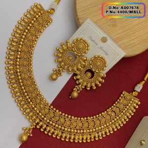 Joypuri Gold Plated Premium Quality Necklace Set Code: A007678