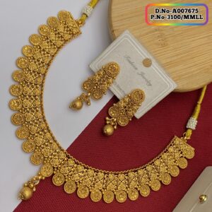 Joypuri Gold Plated Premium Quality Necklace Set Code: A007675