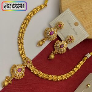 Joypuri Gold Plated Premium Quality Necklace Set Code: A007682