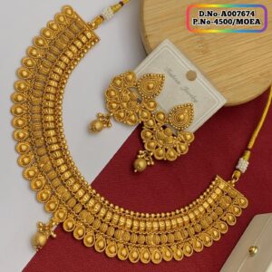 Joypuri Gold Plated Premium Quality Necklace Set Code: A007674