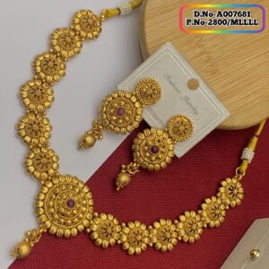 Joypuri Gold Plated Premium Quality Necklace Set Code: A007681