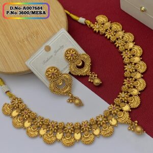 Joypuri Gold Plated Premium Quality Necklace Set Code: A007684