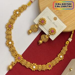 Joypuri Gold Plated Premium Quality Necklace Set Code: A007680