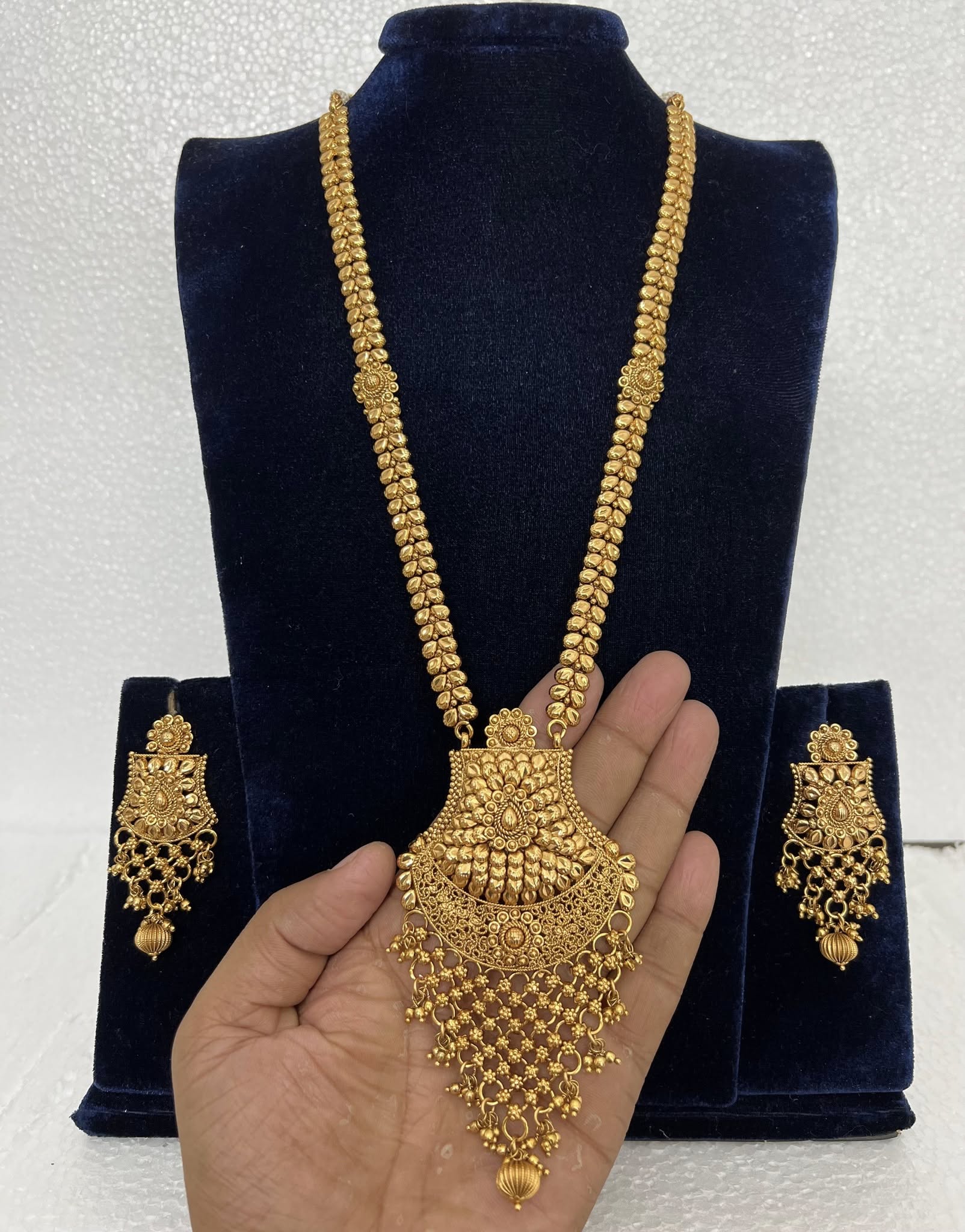 Joypuri Gold Plated Premium Quality Long Sita Set Code: A001130